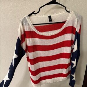Windsor Red, White and Blue Crew Neck Sweater
